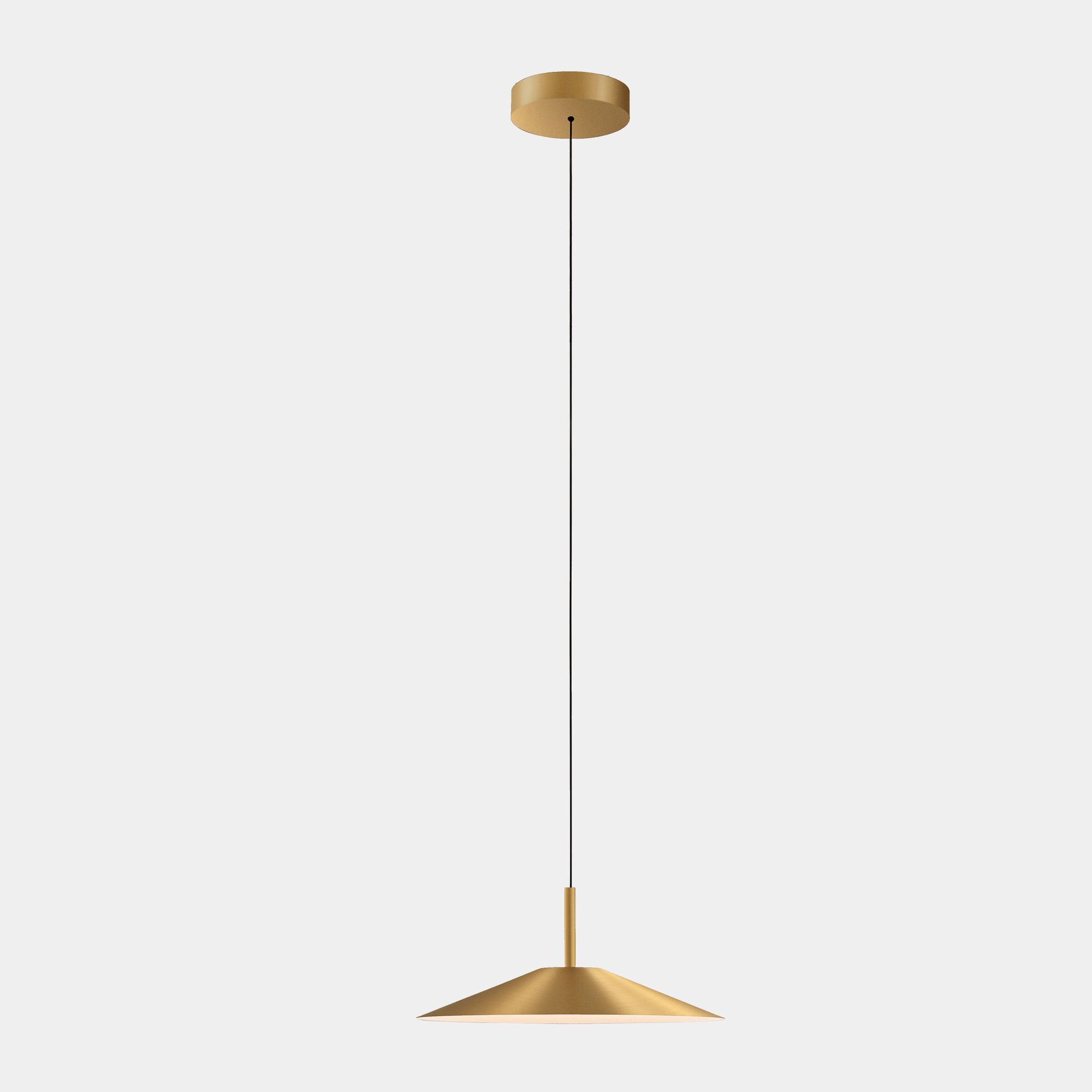 Ledsc4 LedsC4 - Lámpara Colgante LED Interior, Diseño Contemporáneo, Luz Cálida 2700K-3000K, Altura Ajustable, Difusor Opal, Oro Mate, 50,000 Horas Vida Útil, Garantía 5 Años