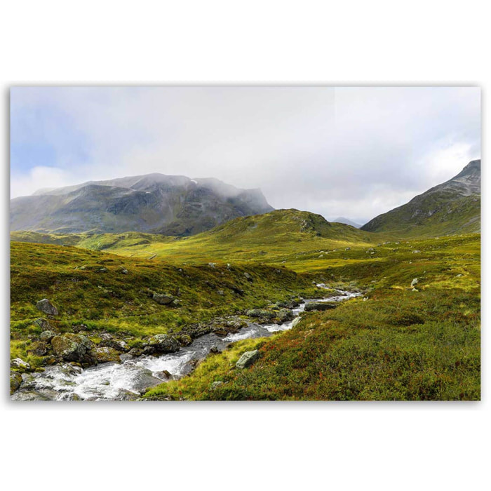 Tableau paysage montagnard verdoyant Toile imprimée