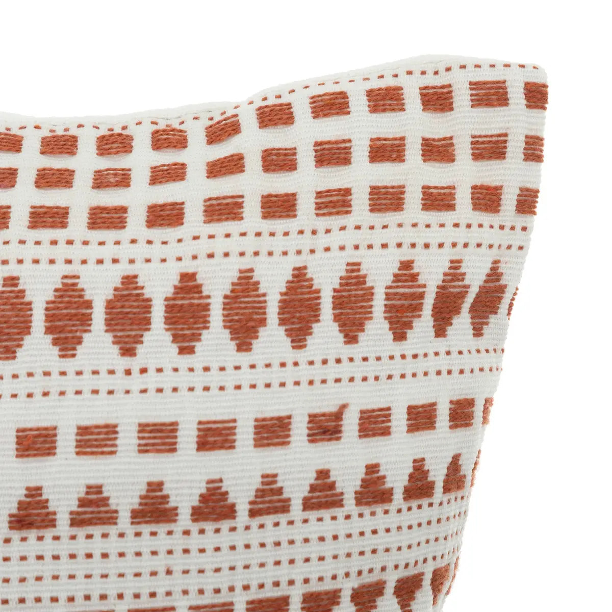 Coussin motifs jacquard "Micah" 38x38cm rose terracotta