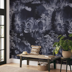 Carta da Parati Murale Asiatica Blu Notte