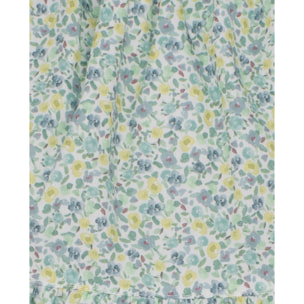 BLUSA FLORES AMARILLA AZUL Y VERDE CON MANGA ABULLONADA