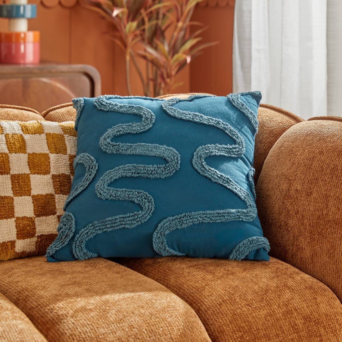 Coussin Homy carré 45x45cm bleu