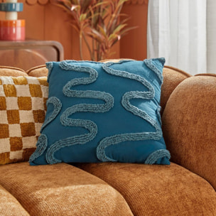 Coussin Homy carré 45x45cm bleu