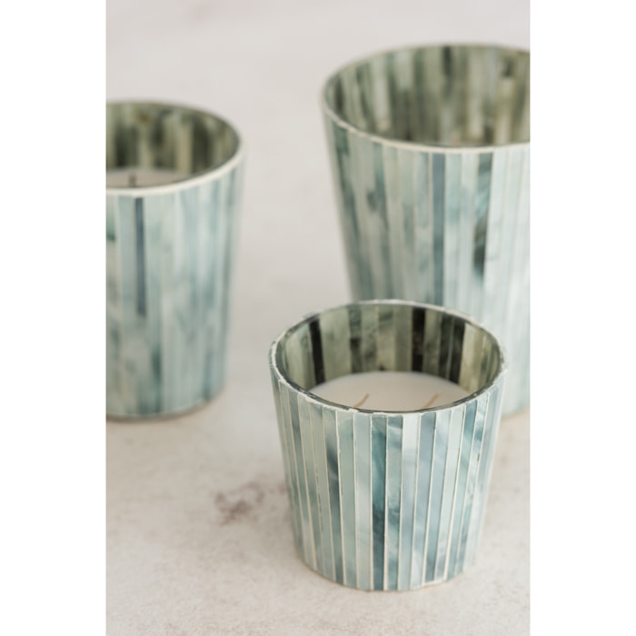 J-Line bougie parfumée Noa - Seaside Bliss - verre - bleu clair - small - 45H