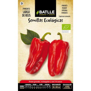 Semillas ecológicas de  Pimiento Largo de Reus   - Calidad y Versatilidad