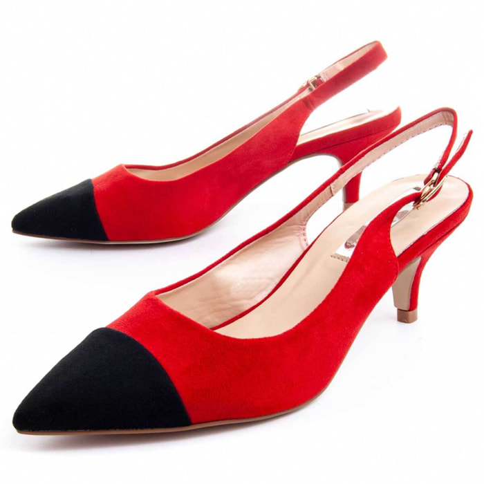 Zapatos de Tacón - Rojo - Altura: 4 cm