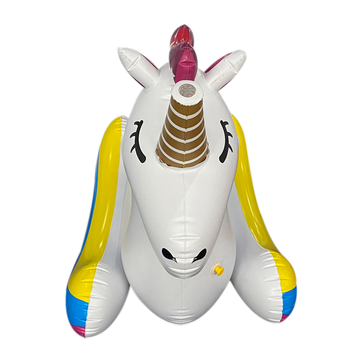 DAM Sillón flotador infantil hinchable, diseño unicornio, dispara agua. 72x67x58 Cm. Color: Blanco