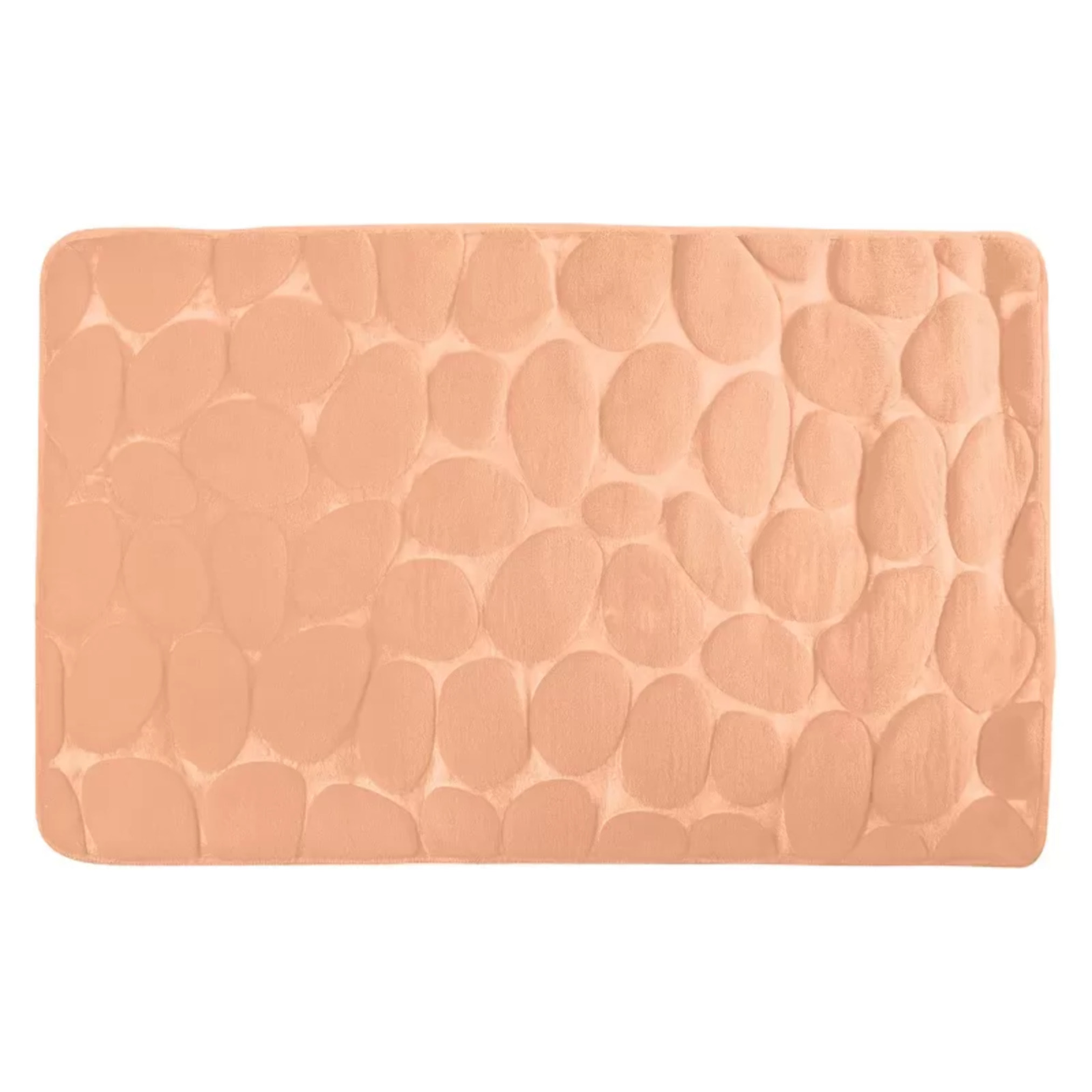 TAPIS DE BAIN GALET MOUSSE PECHE 50X80 CM