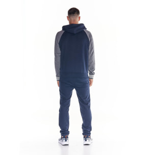 Tuta da uomo cappuccio full zip bicolor College