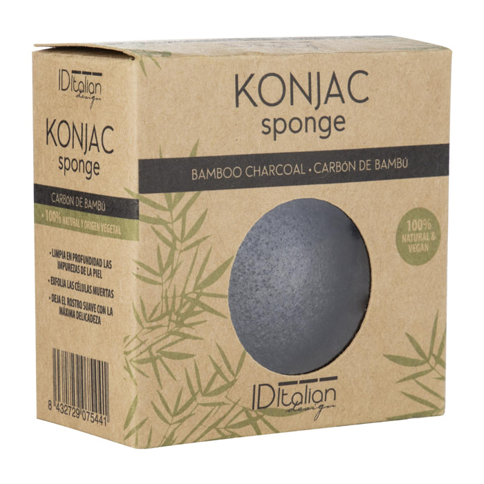 Éponge Konjac Avec Charbon