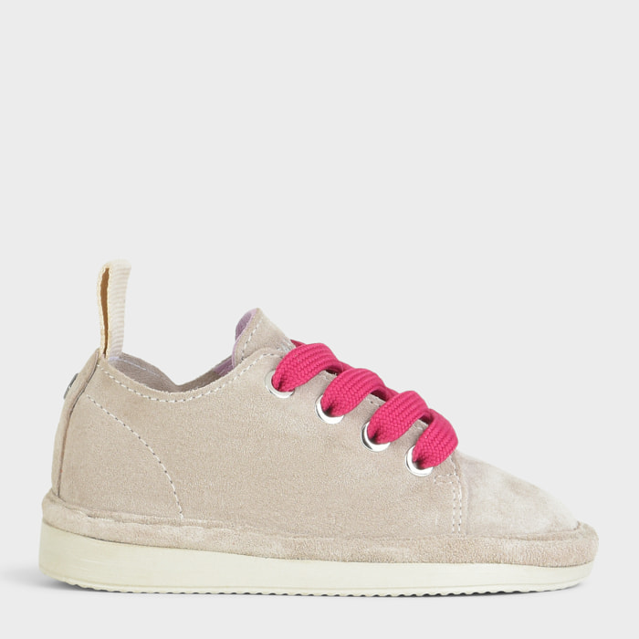 SCARPA ALLACCIATA P01 RAGAZZO IN SUEDE NEBBIA-FUCSIA