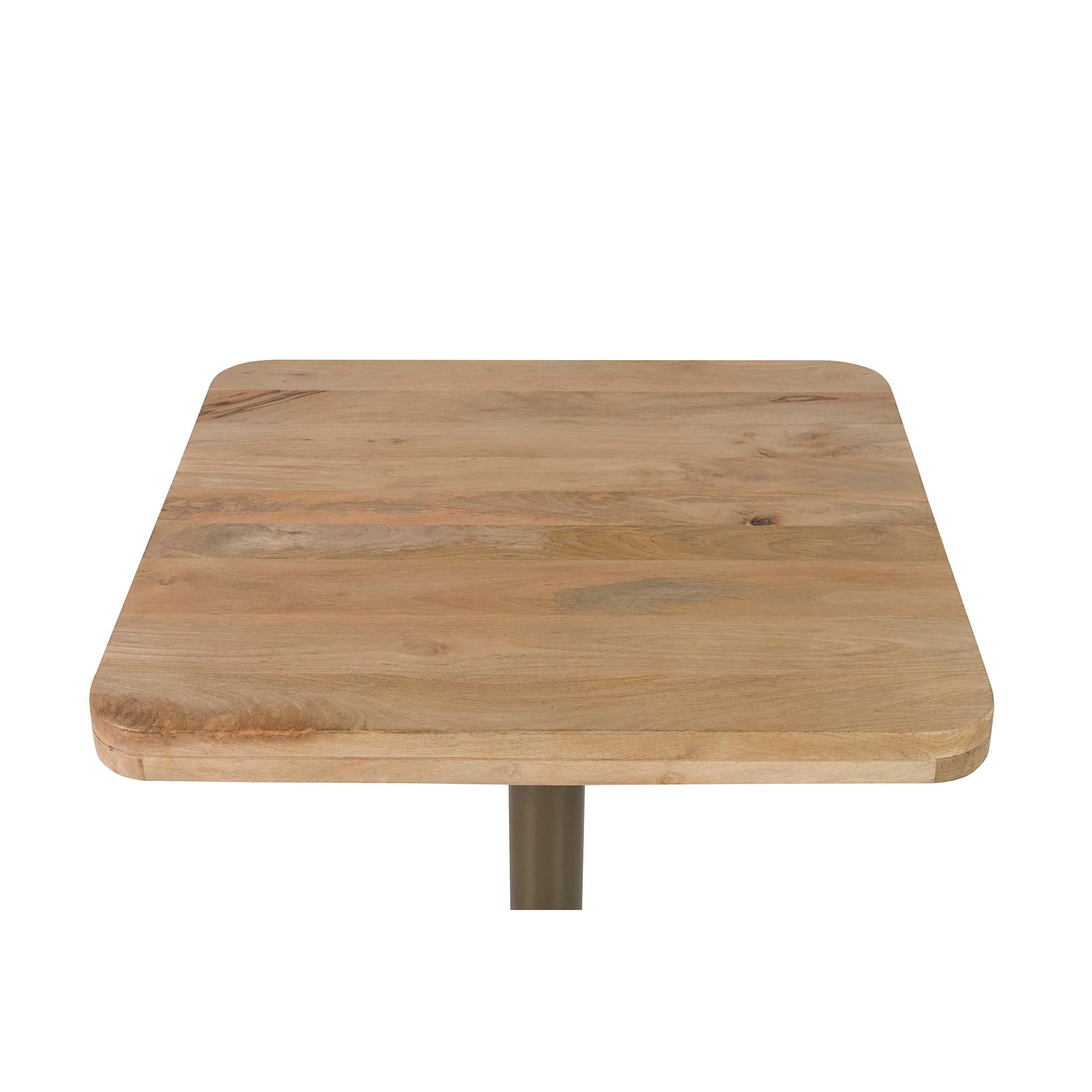 Mesa Comedor Madera Mango Metal Marron 70x70x75 Cm