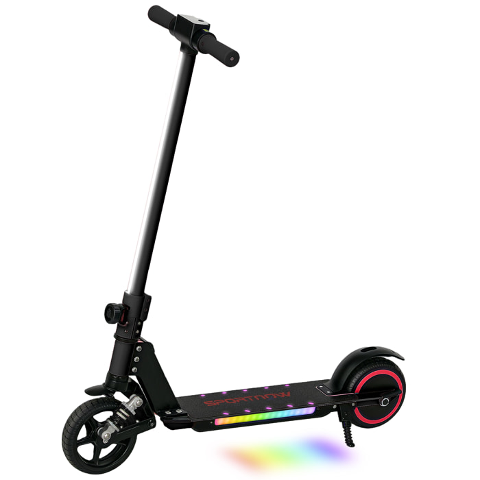 Trottinette électrique pliable LED 150W max. 14 Km/h enfant 6-14 ans double frein béquille alu noir