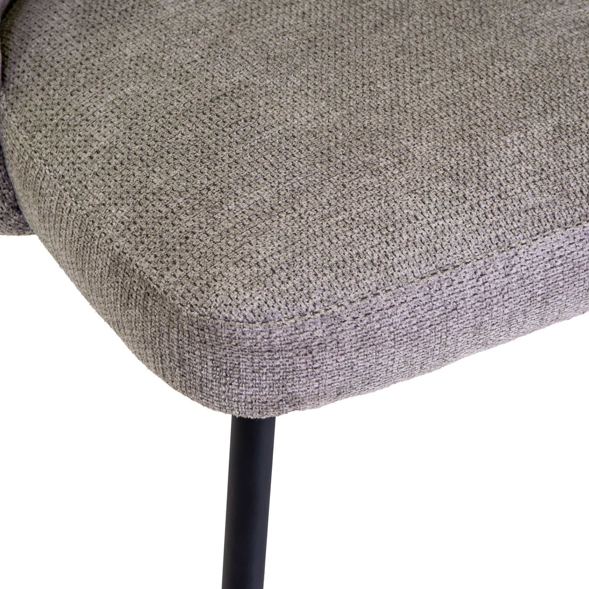 Sedia Mary Vacchetti in tessuto grigio con struttura nera cm60x50,5h79,5