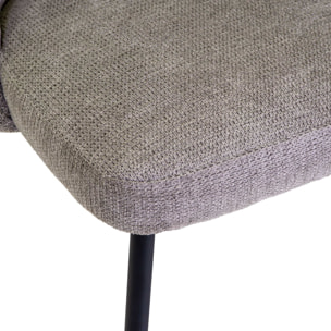 Sedia Mary Vacchetti in tessuto grigio con struttura nera cm60x50,5h79,5