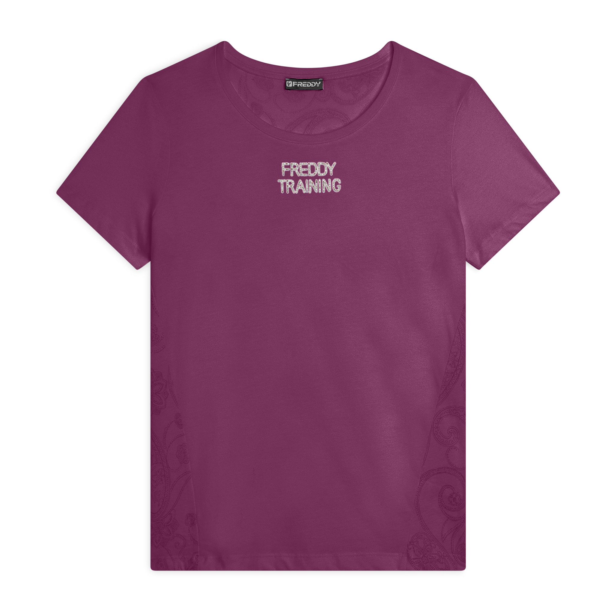 T-shirt donna in jersey con retro fantasia paisley