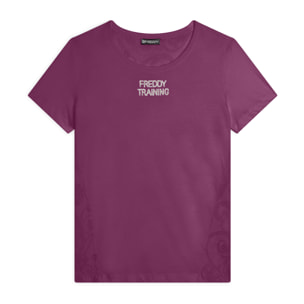T-shirt donna in jersey con retro fantasia paisley