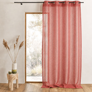 Voilage en organza fantaisie  - Effet 'résille' - Rouge Orangé