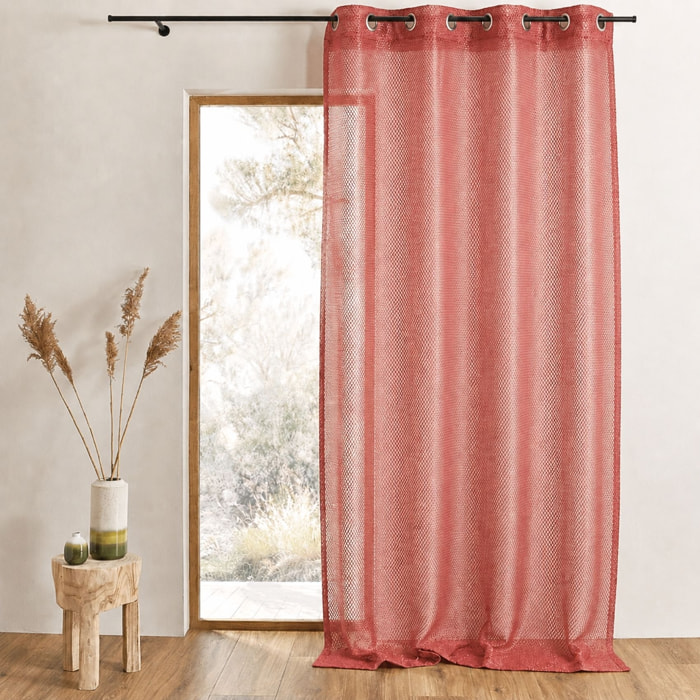 Voilage en organza fantaisie  - Effet 'résille' - Rouge Orangé