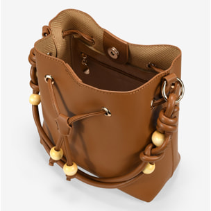 Bolso cubo tostado con doble asa