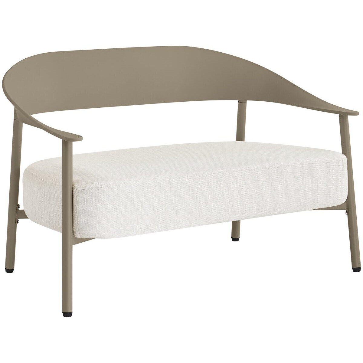 Canapé de jardin en plastique et en métal "Céora" - 2 places - Taupe