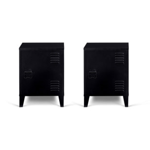 Tables de chevet Storen en métal noir - lot de 2