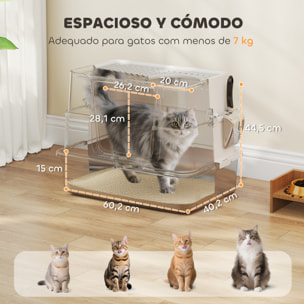 Arenero para Gatos de Acero Inoxidable XL Caja de Arena para Gatos Grandes Arenero con Tapa Abatible Laterales Altos Entrada Superior Pala sin Olores Fácil de Limpiar Antifugas Gris Claro