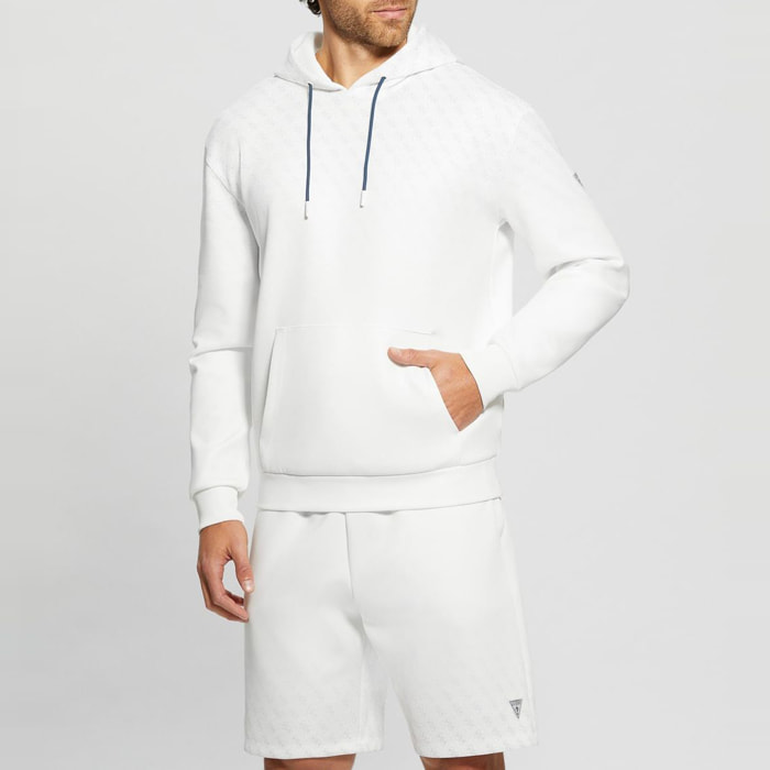 Sweat à capuche Jessen - logo - blanc