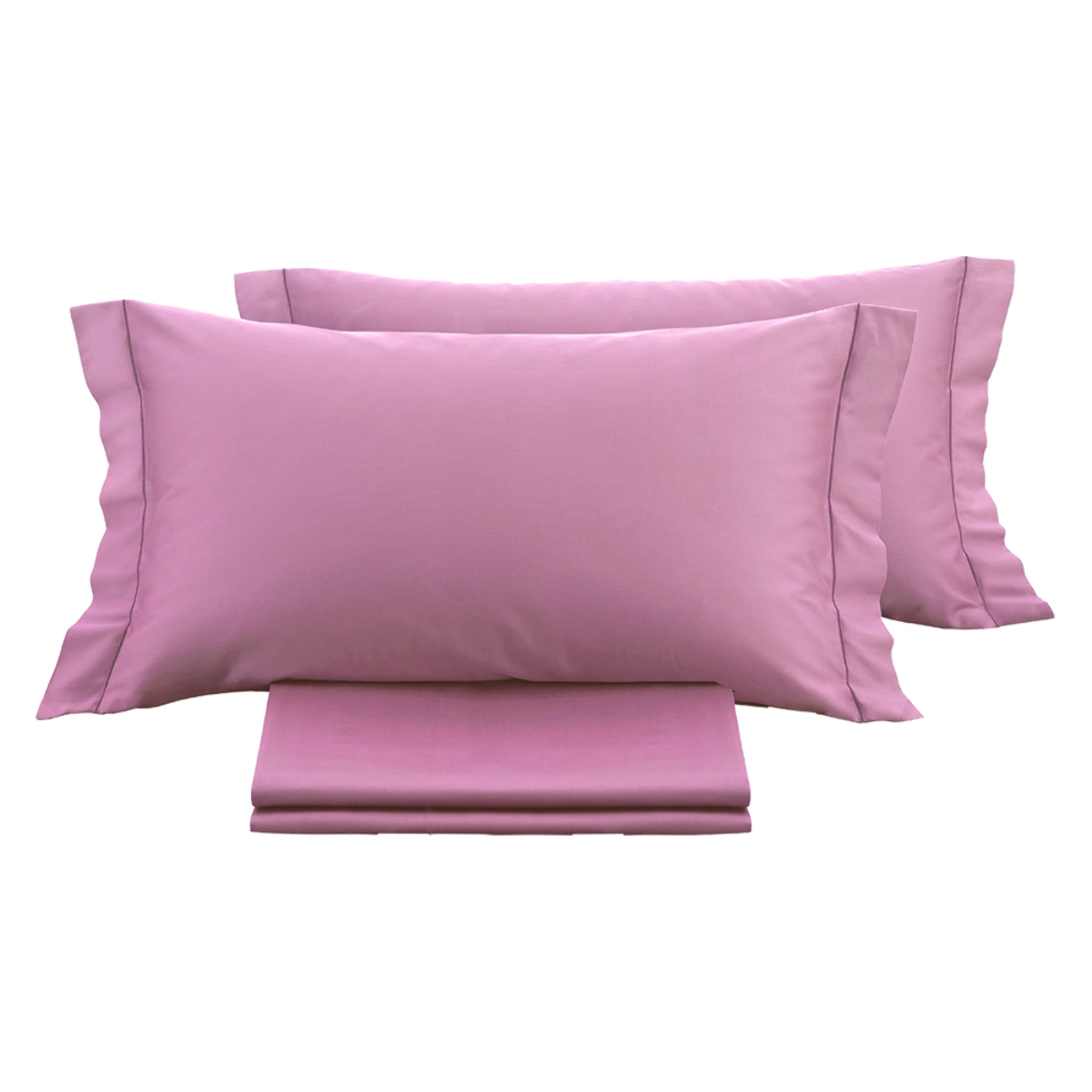 Parure copripiumino in raso tinta unita malva opera