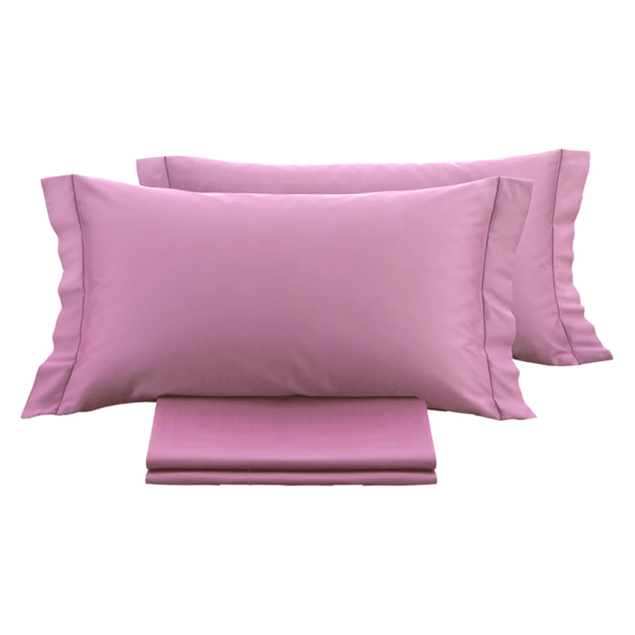 Parure copripiumino in raso tinta unita malva opera