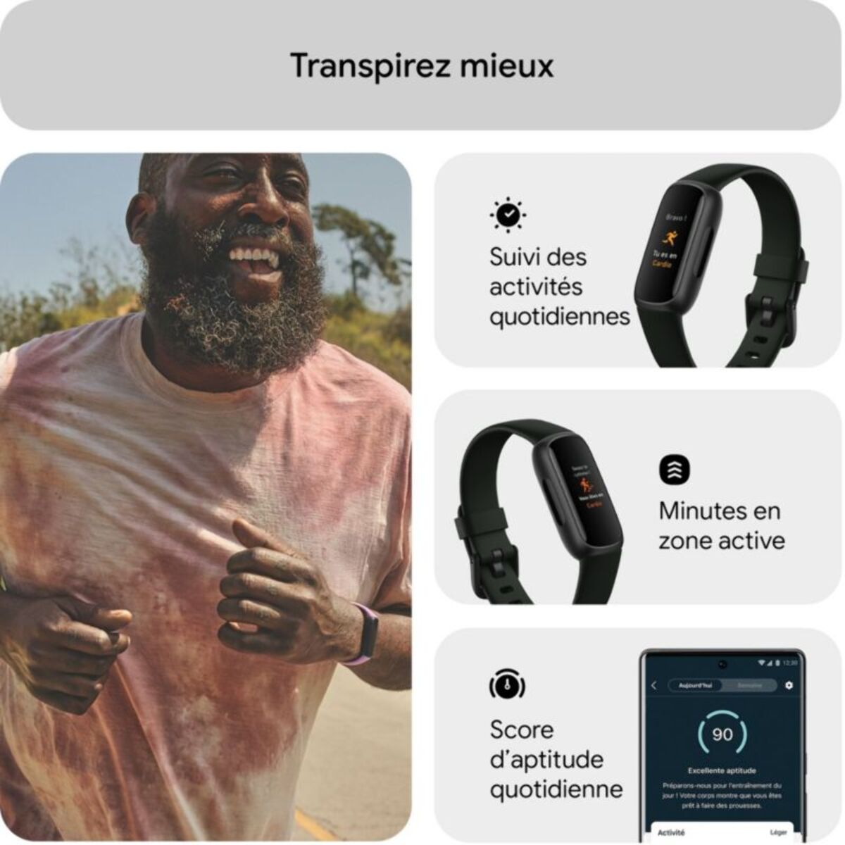 Bracelet connecté FITBIT Inspire 3 Noir