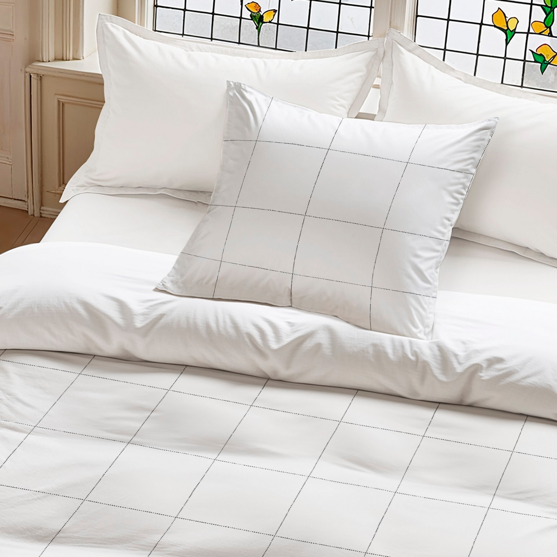 Housse de coussin blanche Amira