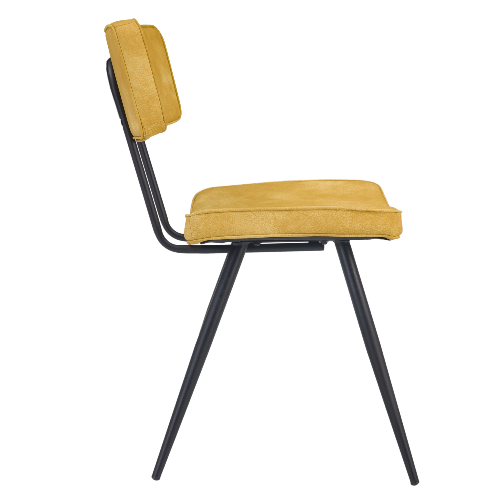 Lot de 2 chaises en cuir synthétique jaune - Texas