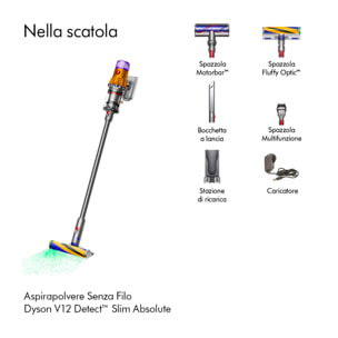 Aspirapolvere senza filo Dyson V12 Detectᵀᴹ Slim Absolute | Nuovo