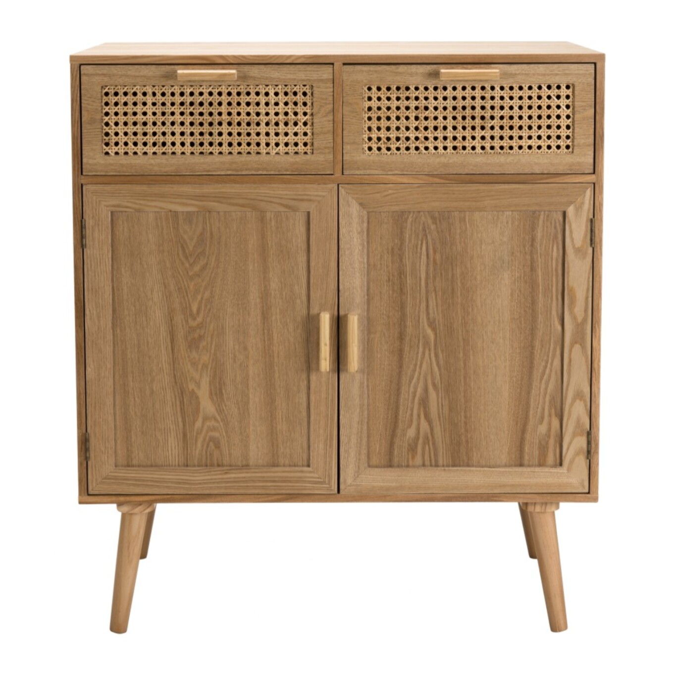RODRIGO - Buffet couleur naturelle 2 tiroirs 2 portes bois cannage