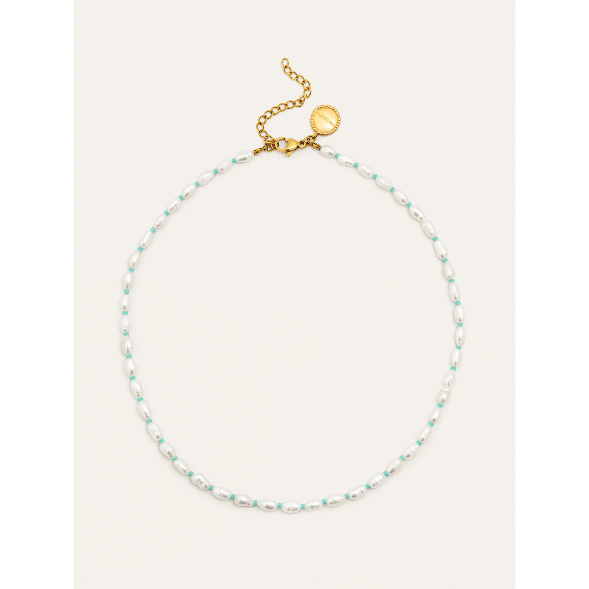 Collana Pompeya Turchese Acciao Placcato Oro