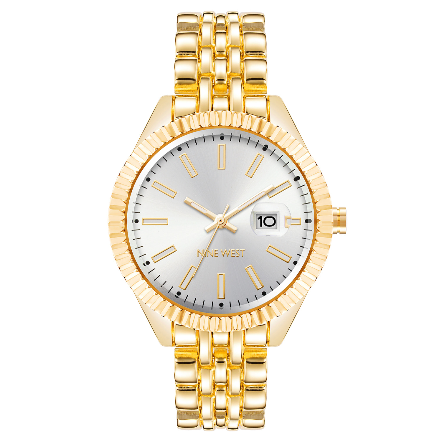 Reloj Nine West NW-2660SVGB Mujer Analogico Cuarzo con Correa de Metal