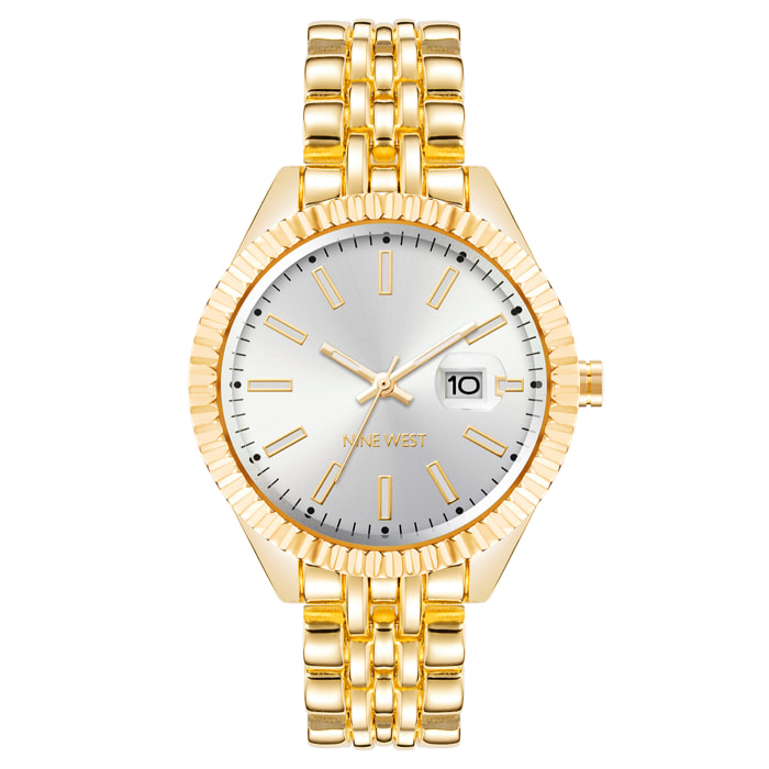 Reloj Nine West NW-2660SVGB Mujer Analogico Cuarzo con Correa de Metal