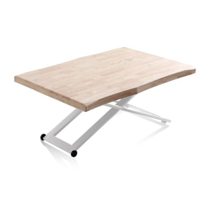 Mesa de centro elevable Lada Fit Blanco - Roble