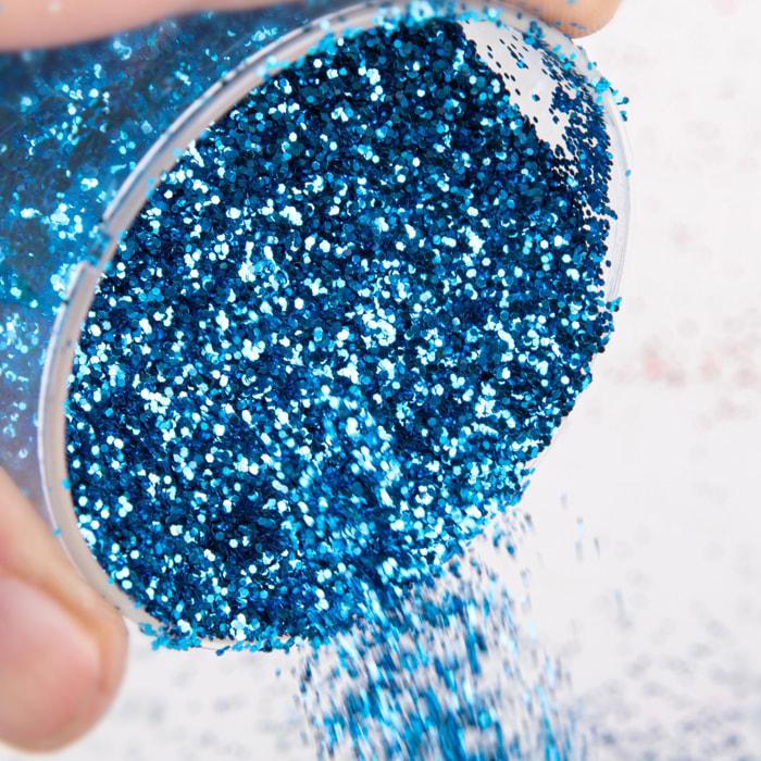 Glitter In Barattolo, 100 Gr - Pezzi 1 - 4,5X8,5X4,5cm - Colore: blu - Bianchi Dino