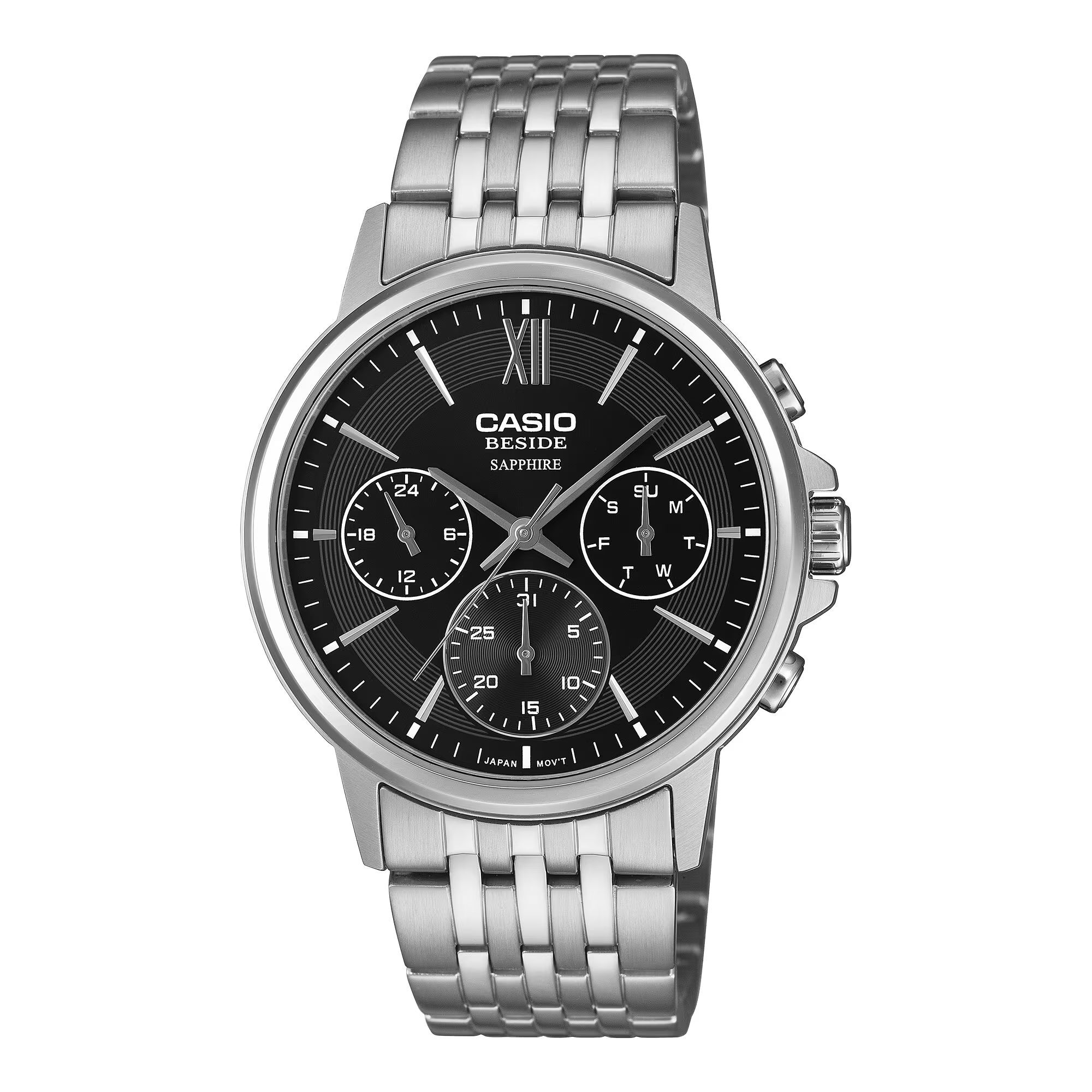 Reloj Casio BMS-300D-1A Hombre Analogico Cuarzo con Correa de Acero inoxidable