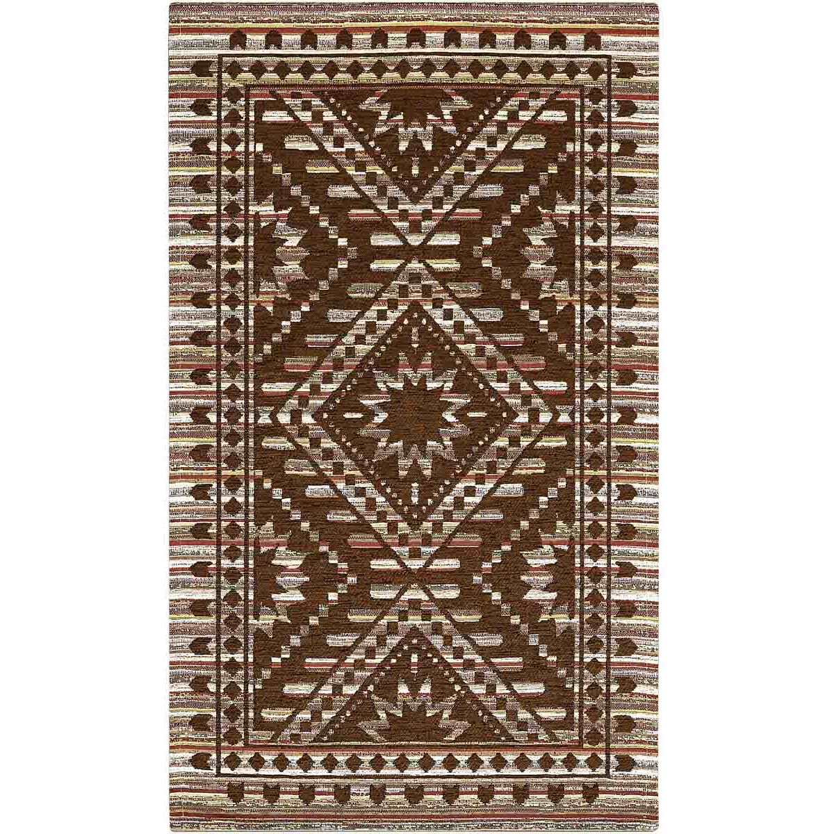 Tappeto Arredo Motivo Tribale Marrone