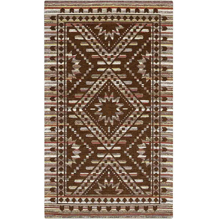 Tappeto Arredo Motivo Tribale Marrone