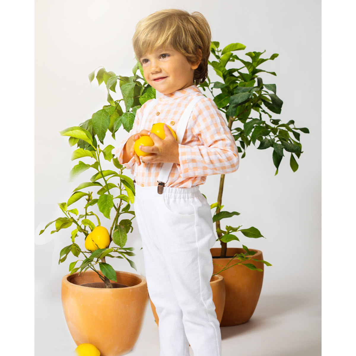 CAMISA BOLSILLO VICHY ALBARICOQUE