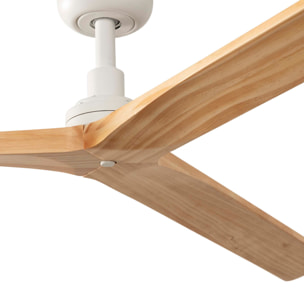 KLIM L Ventilateur blanc/bois chêne DC