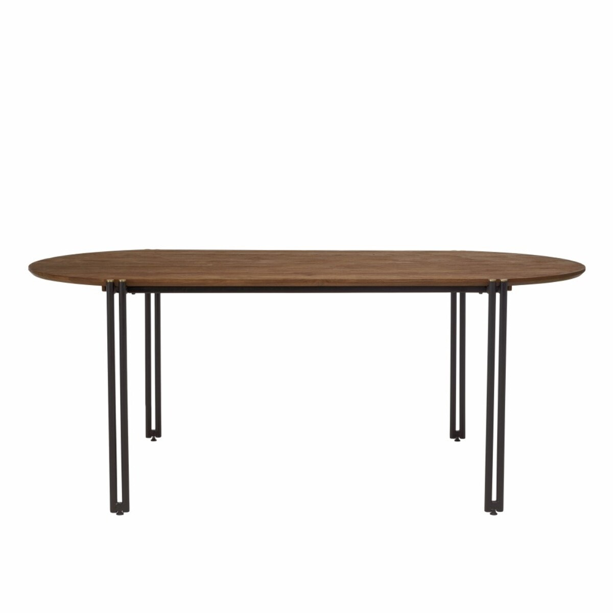 SIXTINE - Table à manger ovale 200x105cm plateau bois de teck recyclé