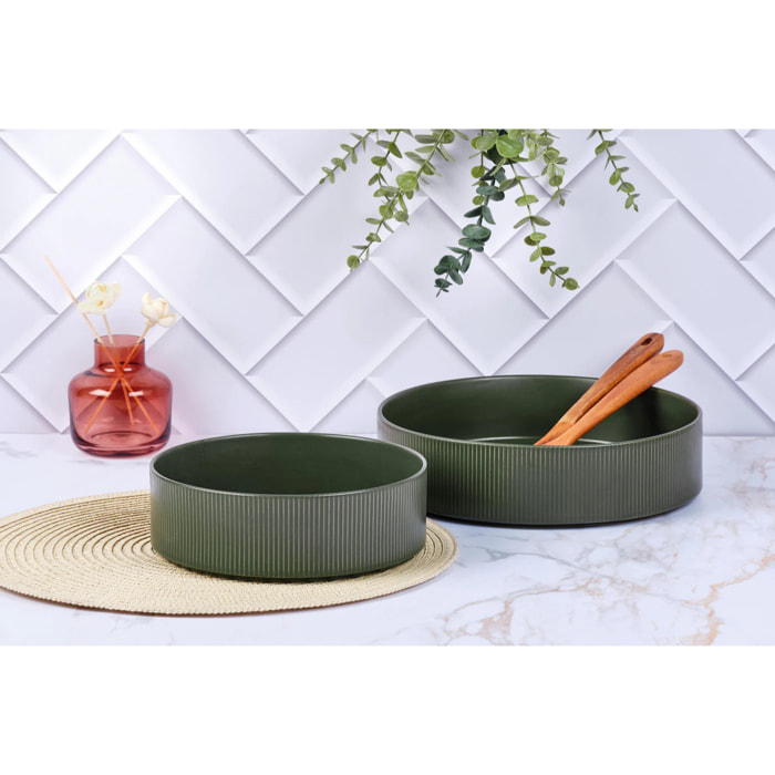 Saladier SCANDI Ø21,5cm et Ø27,5cm - 2 pièces - Olive