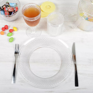 Lot de 6 ASSIETTE PLATE ACRYLIQUE DIAMANT