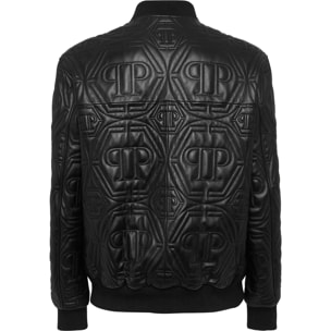 PHILIPP PLEIN Leather Bomber MONOGRAM