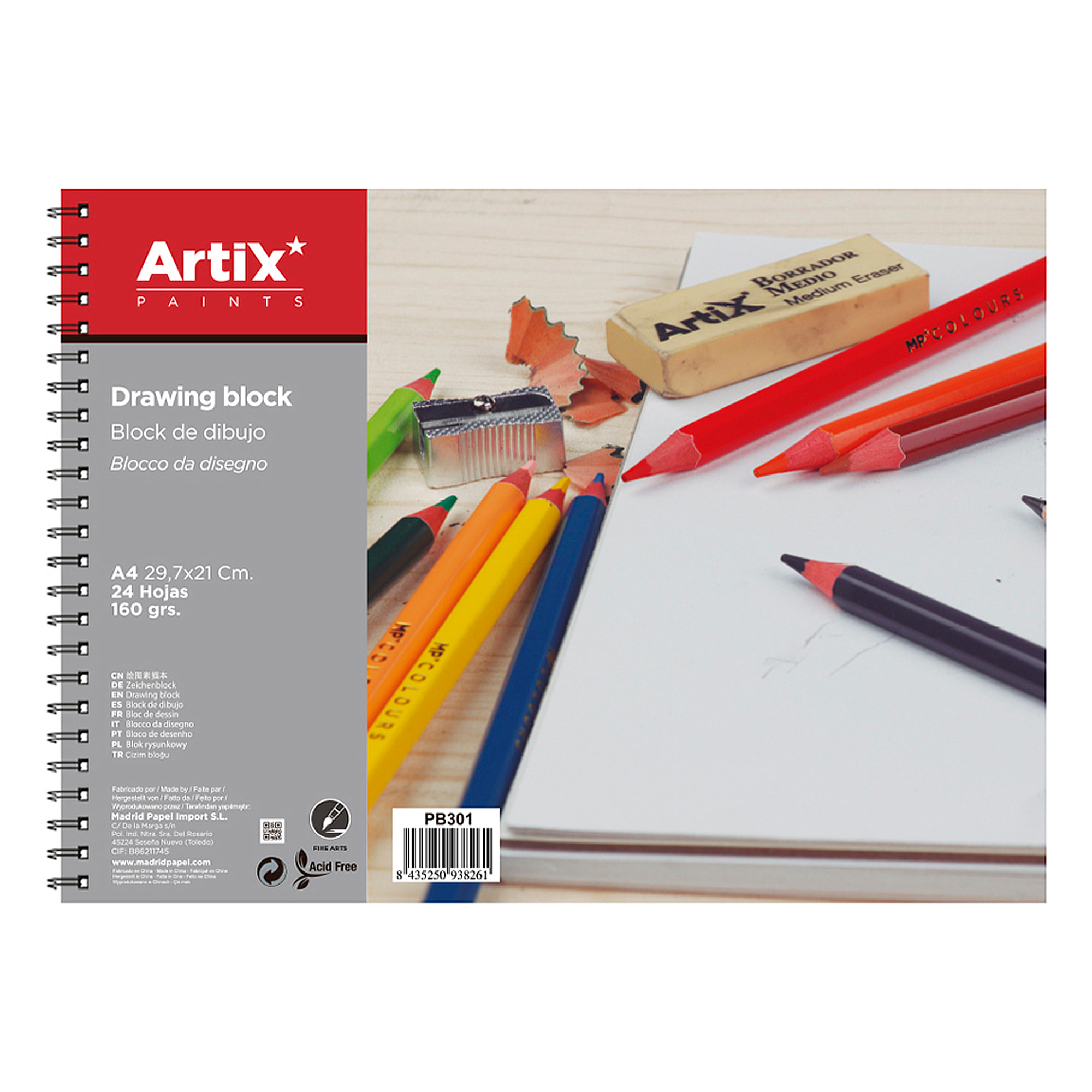 PACK 6 uds BLOC DE DIBUJO 24 HOJAS A4